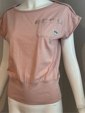G-Star RAW Blush Pink Organic Cotton Pocket Tee Top Small